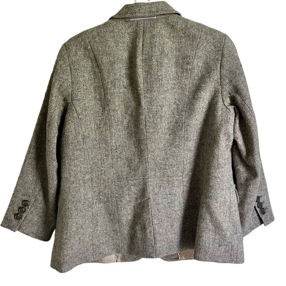 Talbots Gray Wool Blend 2 Button Lined Jacket Blazer Pockets Women's Size - Picture 6 of 11